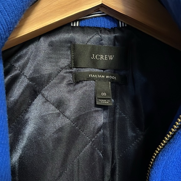 J.Crew Coat Italian Wool Cocoon Royal Blue Jacket Winter Sz 00 high quality - Picture 5 of 11